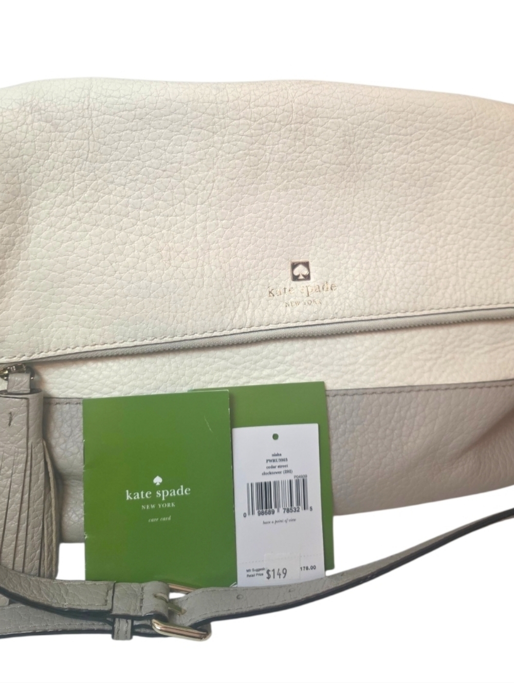 kate spade Two-Tone White & Light Gray Leather Crossbody Bag - Picture 2 of 15